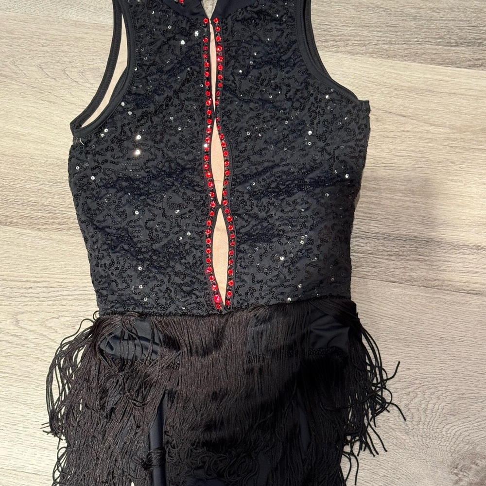 Balera 64830 Black Sequin Dance Costume with Swarovski Rhinestone trim